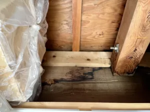 雨漏りによる屋根木材の腐食