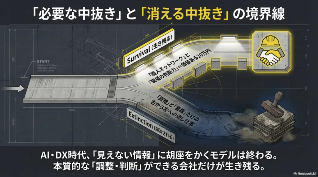 必要な中抜きと消える中抜きについて