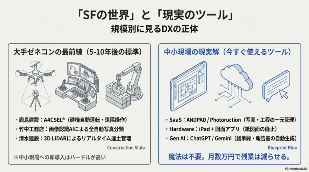 大手ゼネコンと建設業中小企業のAI活用の現実