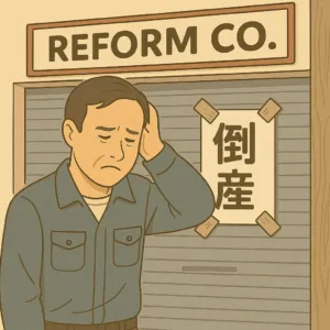 倒産したリフォーム会社のイラスト