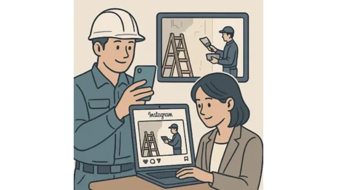 インスタグラムを更新する工事業者