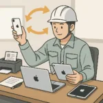 Appleデバイスを使いこなして現場管理するイラスト