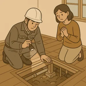 専門家に床下を点検してもらうイラスト