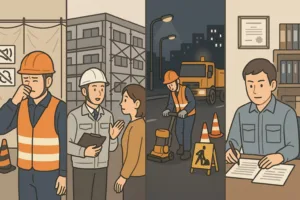 改修工事施工管理 安全管理についてのイラスト