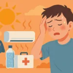 熱中症になっている人のイラスト