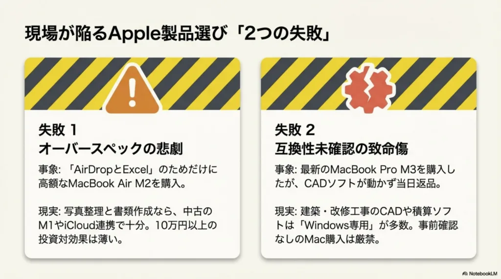 職人さんがApple製品選びを失敗した事例