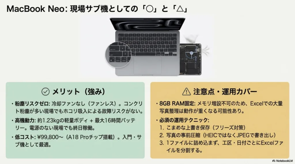 施工管理現場でのMacbook Neoの可能性